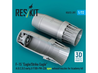 F?15 Eagle/Strike Eagle (A, B, C, D, E early, J) F100-PW-220 open exhaust nozzles for Academy kit (3D Printed) 