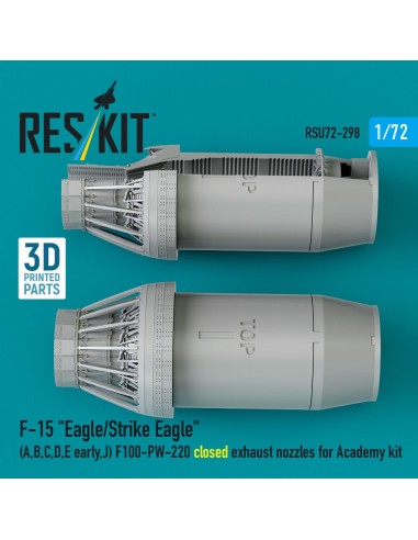 F?15 Eagle/Strike Eagle (A, B, C, D, E early, J) F100-PW-220 closed exhaust nozzles for Academy kit (3D Printed) 