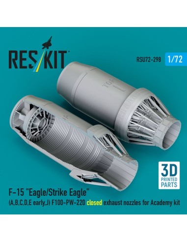 F?15 Eagle/Strike Eagle (A, B, C, D, E early, J) F100-PW-220 closed exhaust nozzles for Academy kit (3D Printed) 
