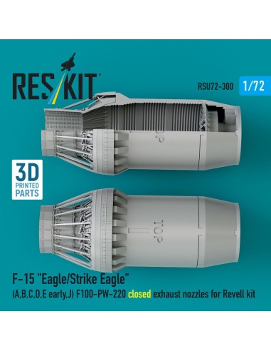 F?15 Eagle/Strike Eagle (A, B, C, D, E early, J) F100-PW-220 closed exhaust nozzles for Revell kit (3D Printed) 