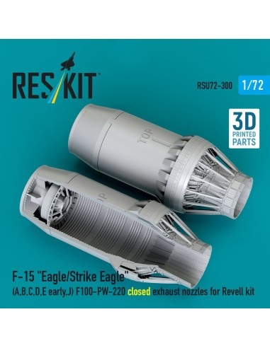 F?15 Eagle/Strike Eagle (A, B, C, D, E early, J) F100-PW-220 closed exhaust nozzles for Revell kit (3D Printed) 