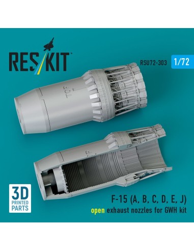 F?15 Eagle/Strike Eagle (A,B,C,D,E early,J) F100-PW-220 open exhaust nozzles for GWH kit (3D Printed) 