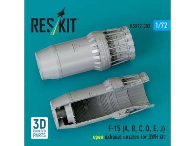 F?15 Eagle/Strike Eagle (A,B,C,D,E early,J) F100-PW-220 open exhaust nozzles for GWH kit (3D Printed) 