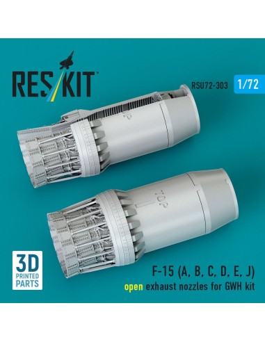 F?15 Eagle/Strike Eagle (A,B,C,D,E early,J) F100-PW-220 open exhaust nozzles for GWH kit (3D Printed) 