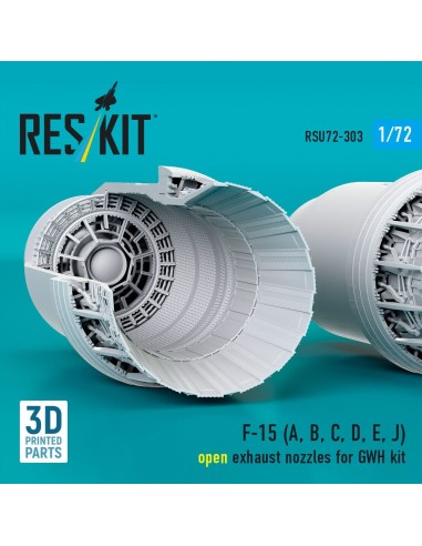 F?15 Eagle/Strike Eagle (A,B,C,D,E early,J) F100-PW-220 open exhaust nozzles for GWH kit (3D Printed) 
