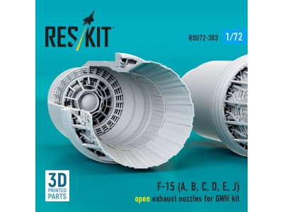 F?15 Eagle/Strike Eagle (A,B,C,D,E early,J) F100-PW-220 open exhaust nozzles for GWH kit (3D Printed) 