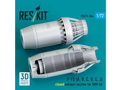 F?15 Eagle/Strike Eagle (A,B,C,D,E early,J) F100-PW-220 closed exhaust nozzles for GWH kit (3D Printed) 