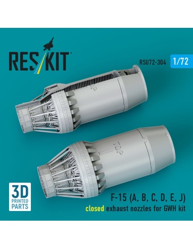 F?15 Eagle/Strike Eagle (A,B,C,D,E early,J) F100-PW-220 closed exhaust nozzles for GWH kit (3D Printed) 