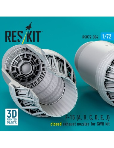 F?15 Eagle/Strike Eagle (A,B,C,D,E early,J) F100-PW-220 closed exhaust nozzles for GWH kit (3D Printed) 
