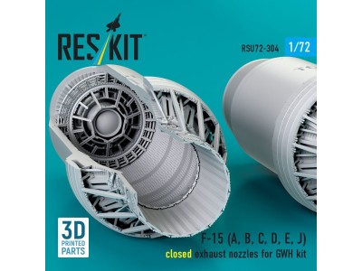 F?15 Eagle/Strike Eagle (A,B,C,D,E early,J) F100-PW-220 closed exhaust nozzles for GWH kit (3D Printed) 