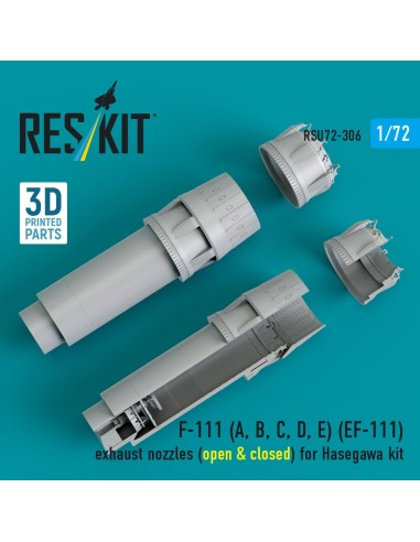 F-111 (A, B, C, D, E) (EF-111) exhaust nozzles (open & closed) for Hasegawa kit (3D Printed) 