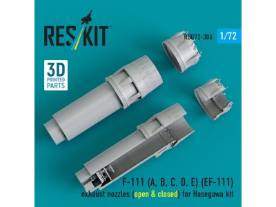 F-111 (A, B, C, D, E) (EF-111) exhaust nozzles (open & closed) for Hasegawa kit (3D Printed) 