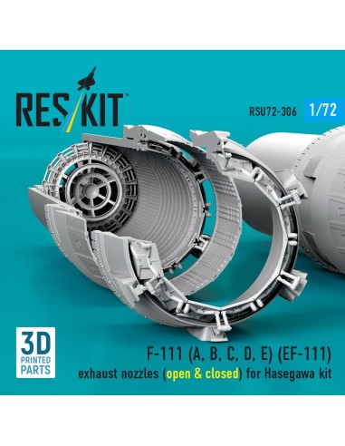 F-111 (A, B, C, D, E) (EF-111) exhaust nozzles (open & closed) for Hasegawa kit (3D Printed) 