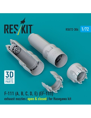 F-111 (A, B, C, D, E) (EF-111) exhaust nozzles (open & closed) for Hasegawa kit (3D Printed) 