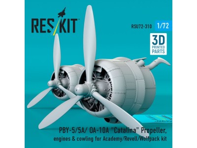 PBY-5/5A/ OA-10A Catalina Propeller, engines & cowling for Academy/Revell/Wolfpack kit (3D printed) 