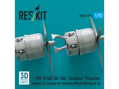 PBY-5/5A/ OA-10A Catalina Propeller, engines & cowling for Academy/Revell/Wolfpack kit (3D printed) 