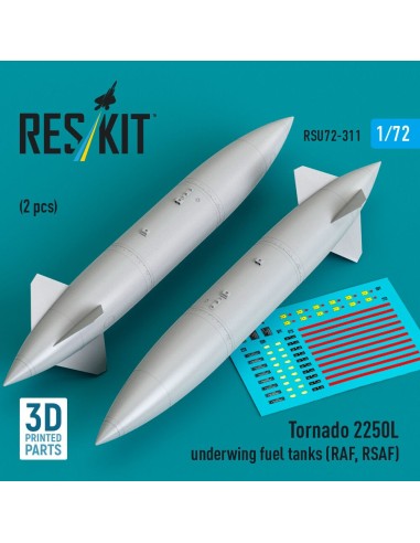Tornado 2250L underwing fuel tanks (RAF, RSAF) (2 pcs) (3D Printed) 