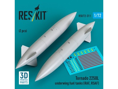 Tornado 2250L underwing fuel tanks (RAF, RSAF) (2 pcs) (3D Printed) 
