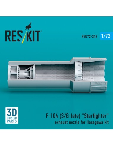 F-104 (S/G-late) Starfighter exhaust nozzle for Hasegawa kit (3D Printed) 