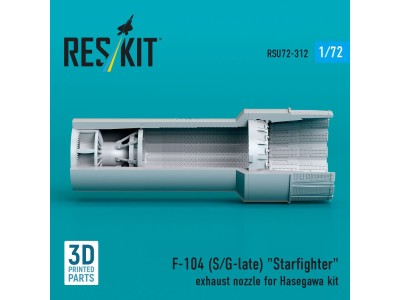 F-104 (S/G-late) Starfighter exhaust nozzle for Hasegawa kit (3D Printed) 
