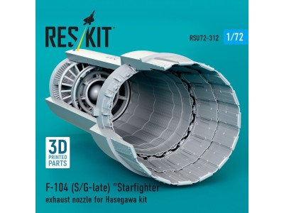 F-104 (S/G-late) Starfighter exhaust nozzle for Hasegawa kit (3D Printed) 