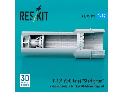 F-104 (S/G-late) Starfighter exhaust nozzle for Revell/Monogram kit (3D Printed) 