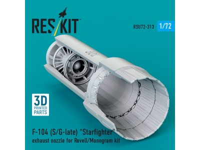 F-104 (S/G-late) Starfighter exhaust nozzle for Revell/Monogram kit (3D Printed) 