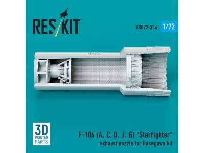 F-104 (A, C, D, J, G) Starfighter exhaust nozzle for Hasegawa kit (3D Printed) 