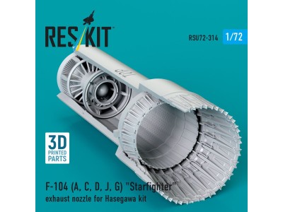 F-104 (A, C, D, J, G) Starfighter exhaust nozzle for Hasegawa kit (3D Printed) 