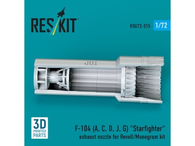 F-104 (A, C, D, J, G) Starfighter exhaust nozzle for Revell/Monogram kit (3D Printed) 