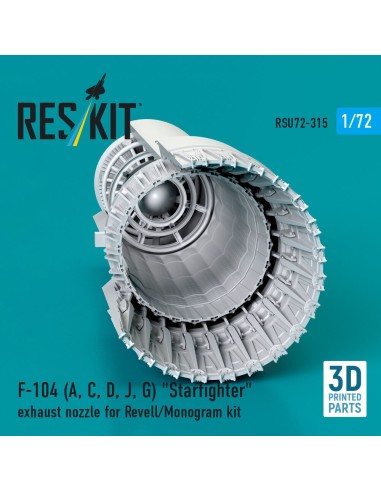 F-104 (A, C, D, J, G) Starfighter exhaust nozzle for Revell/Monogram kit (3D Printed) 