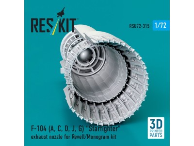 F-104 (A, C, D, J, G) Starfighter exhaust nozzle for Revell/Monogram kit (3D Printed) 