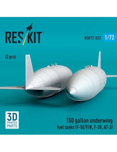 150 gallon underwing fuel tanks (F-5E/F/N, F-20, AT-3) (2 pcs) (3D Printed) 