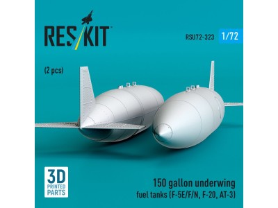 150 gallon underwing fuel tanks (F-5E/F/N, F-20, AT-3) (2 pcs) (3D Printed) 