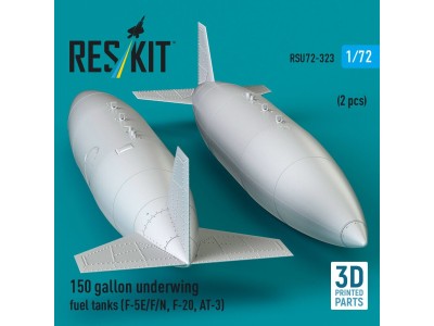 150 gallon underwing fuel tanks (F-5E/F/N, F-20, AT-3) (2 pcs) (3D Printed) 