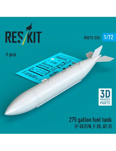 275 gallon fuel tank (F-5E/F/N, F-20, AT-3) (1 pcs) (3D Printed) 