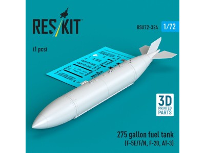 275 gallon fuel tank (F-5E/F/N, F-20, AT-3) (1 pcs) (3D Printed) 