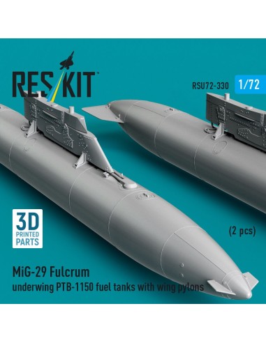 MiG-29 Fulcrum underwing PTB-1150 fuel tanks with wing pylons (2 pcs) (3D Printed) 