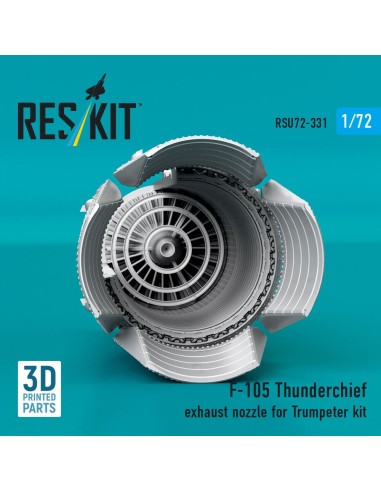 F-105 Thunderchief exhaust nozzle for Trumpeter kit (3D Printed) 