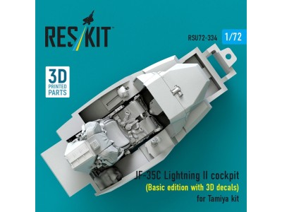 F-35C Lightning II cockpit (Basic edition with 3D decals) for Tamiya kit (3D Printed) 