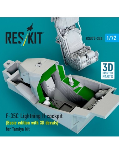 F-35C Lightning II cockpit (Basic edition with 3D decals) for Tamiya kit (3D Printed) 