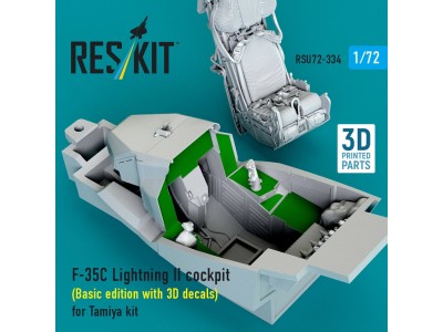 F-35C Lightning II cockpit (Basic edition with 3D decals) for Tamiya kit (3D Printed) 