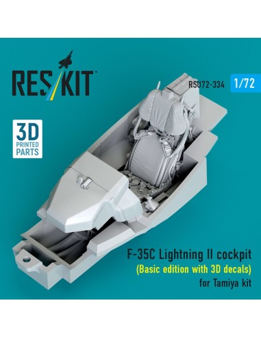 F-35C Lightning II cockpit (Basic edition with 3D decals) for Tamiya kit (3D Printed) 