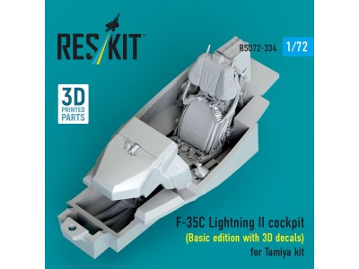 F-35C Lightning II cockpit (Basic edition with 3D decals) for Tamiya kit (3D Printed) 