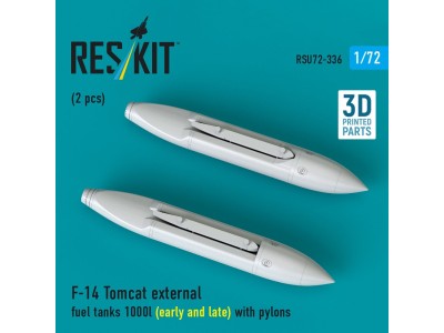 F-14 Tomcat external fuel tanks 1000l (early and late) with pylons (2 pcs) (3D Printed) 