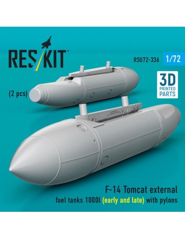 F-14 Tomcat external fuel tanks 1000l (early and late) with pylons (2 pcs) (3D Printed) 