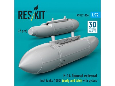 F-14 Tomcat external fuel tanks 1000l (early and late) with pylons (2 pcs) (3D Printed) 