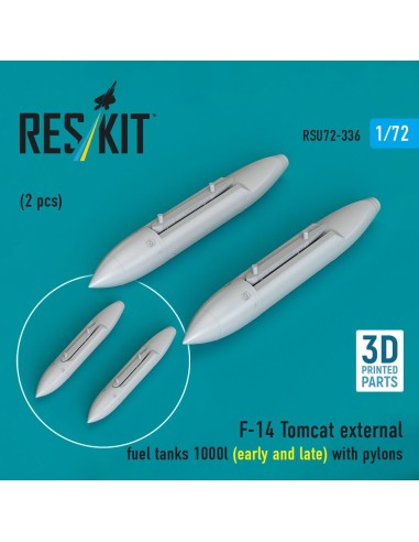 F-14 Tomcat external fuel tanks 1000l (early and late) with pylons (2 pcs) (3D Printed) 