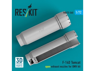 F-14D Tomcat open exhaust nozzles for GWH kit (3D Printed) 