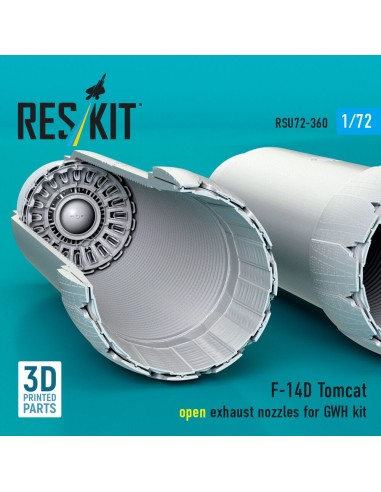 F-14D Tomcat open exhaust nozzles for GWH kit (3D Printed) 